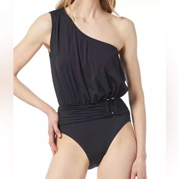 NWOT Michael Kors One-Shoulder Blouson One-Piece - Picture 1 of 8